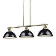 Duncan 3-Light Linear Pendant in Aged Brass