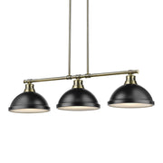 Duncan 3-Light Linear Pendant in Aged Brass