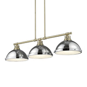 Duncan 3-Light Linear Pendant in Aged Brass