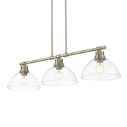 Duncan 3-Light Linear Pendant in Aged Brass