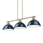 Duncan 3-Light Linear Pendant in Aged Brass