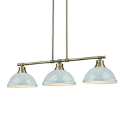Duncan 3-Light Linear Pendant in Aged Brass