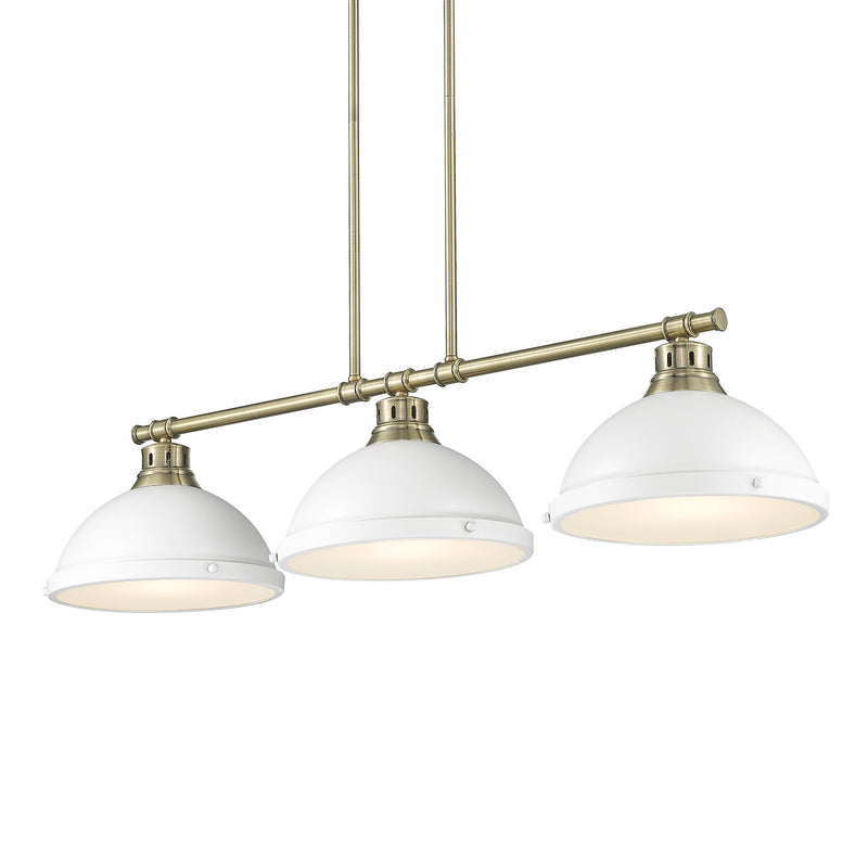 Duncan 3-Light Linear Pendant in Aged Brass