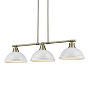 Duncan 3-Light Linear Pendant in Aged Brass