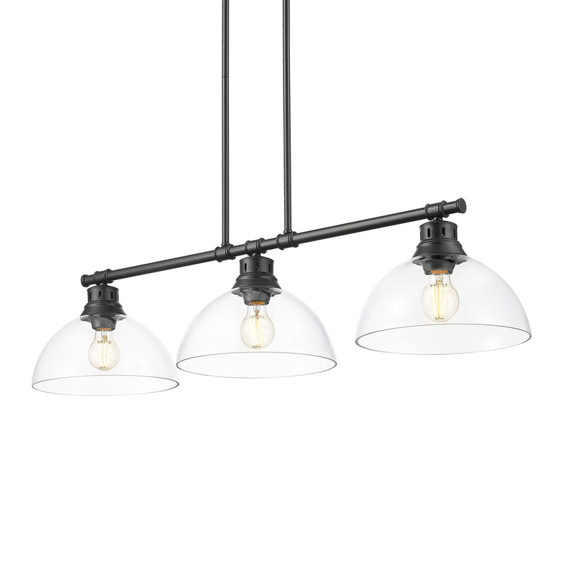 Duncan 3-Light Linear Pendant in Matte Black
