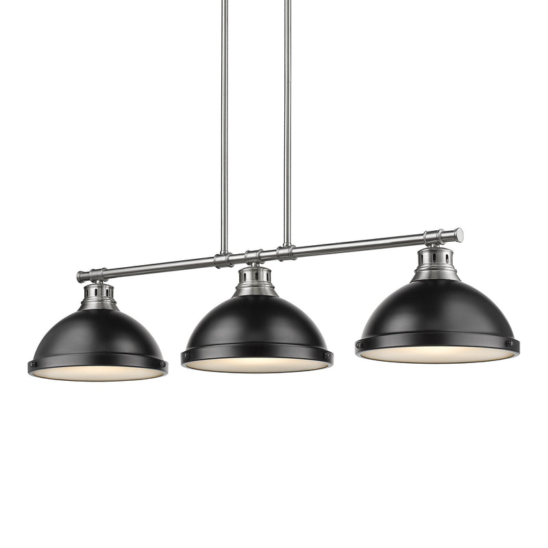 Duncan 3-Light Linear Pendant in Pewter
