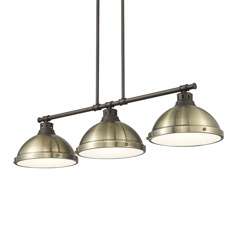 Duncan 3-Light Linear Pendant in Rubbed Bronze