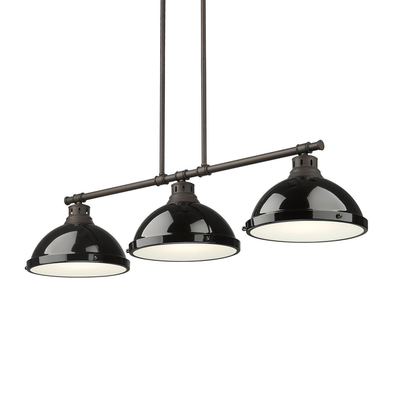 Duncan 3-Light Linear Pendant in Rubbed Bronze