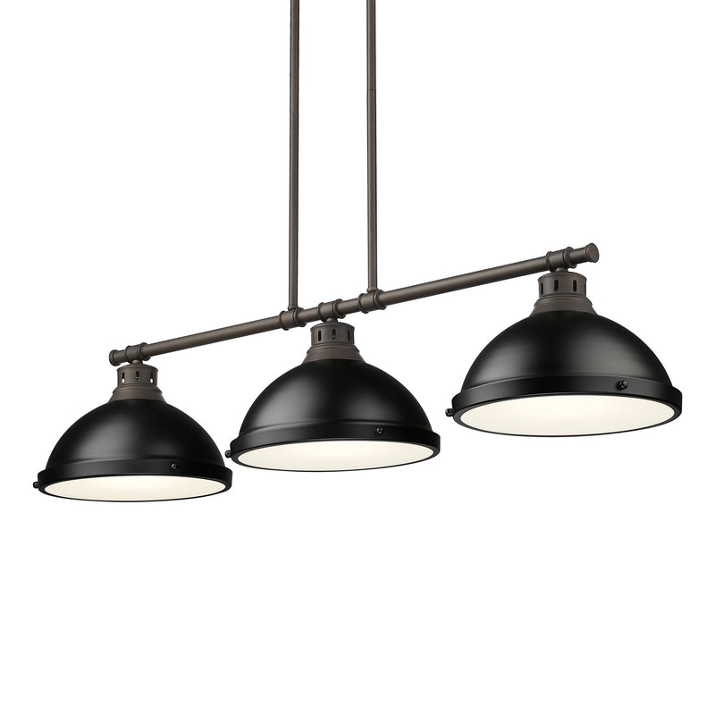 Duncan 3-Light Linear Pendant in Rubbed Bronze