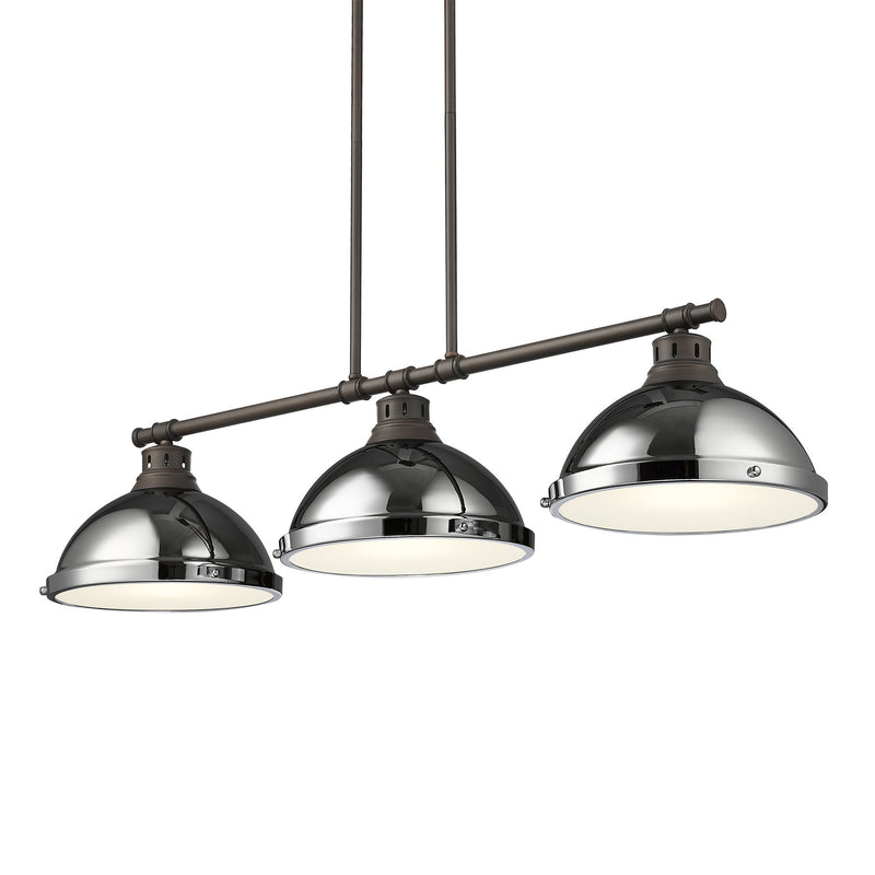 Duncan 3-Light Linear Pendant in Rubbed Bronze