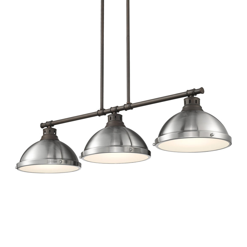 Duncan 3-Light Linear Pendant in Rubbed Bronze