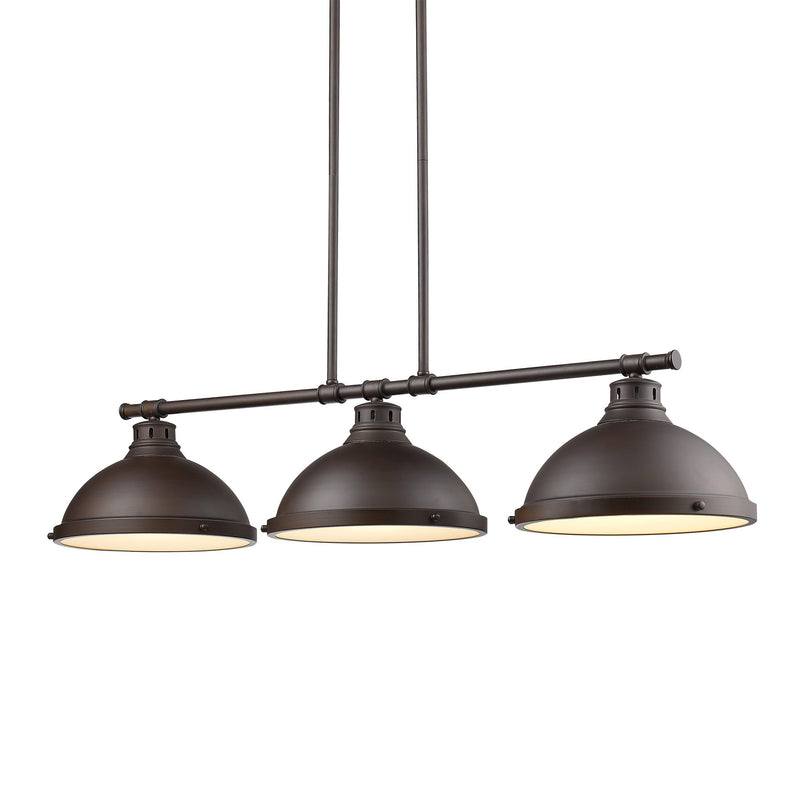 Duncan 3-Light Linear Pendant in Rubbed Bronze