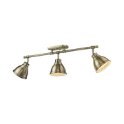 Duncan 3-Light Semi-Flush Mount in Aged Brass