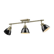Duncan 3-Light Semi-Flush Mount in Aged Brass