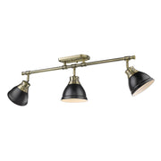 Duncan 3-Light Semi-Flush Mount in Aged Brass
