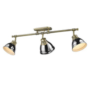 Duncan 3-Light Semi-Flush Mount in Aged Brass