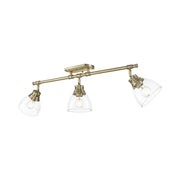 Duncan 3-Light Semi-Flush Mount in Aged Brass