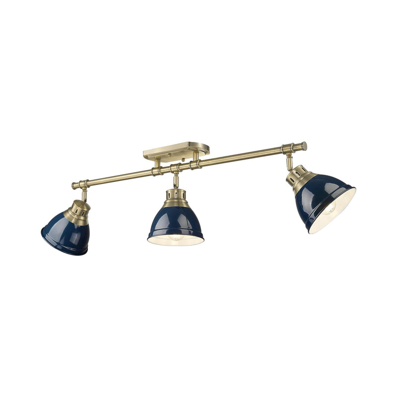 Duncan 3-Light Semi-Flush Mount in Aged Brass