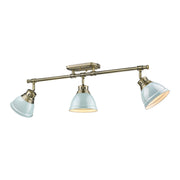 Duncan 3-Light Semi-Flush Mount in Aged Brass