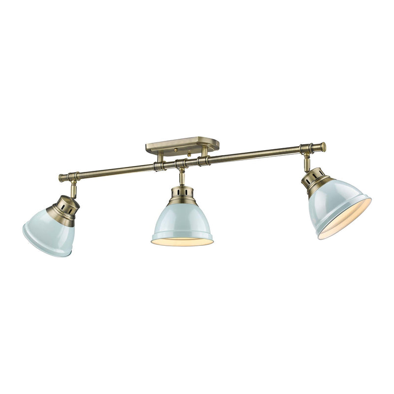 Duncan 3-Light Semi-Flush Mount in Aged Brass