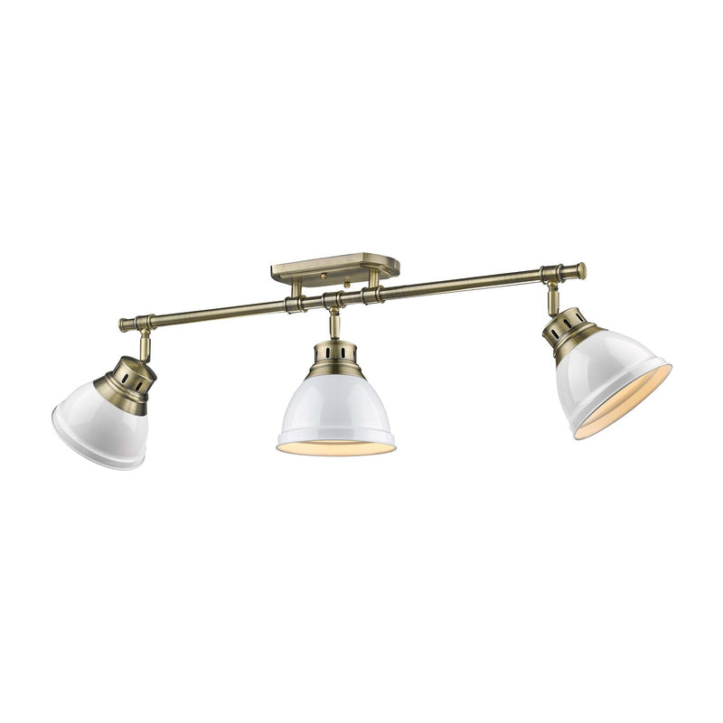 Duncan 3-Light Semi-Flush Mount in Aged Brass
