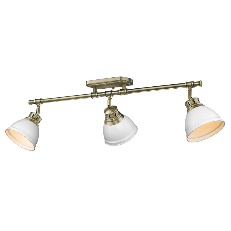 Duncan 3-Light Semi-Flush Mount in Aged Brass