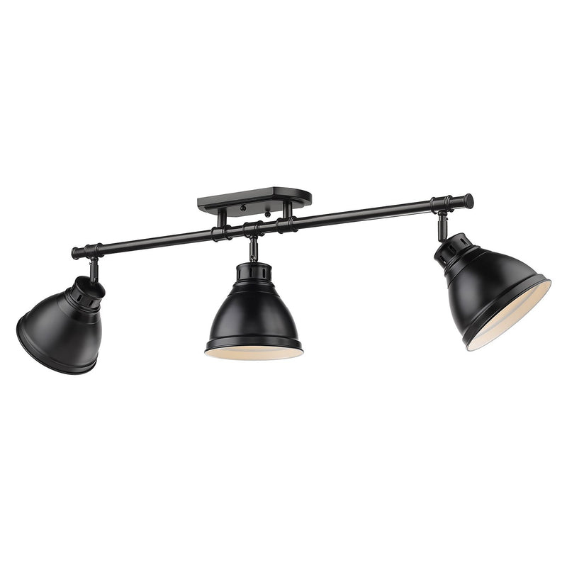 Duncan 3-Light Semi-Flush Mount in Matte Black