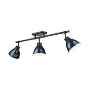 Duncan 3-Light Semi-Flush Mount in Matte Black