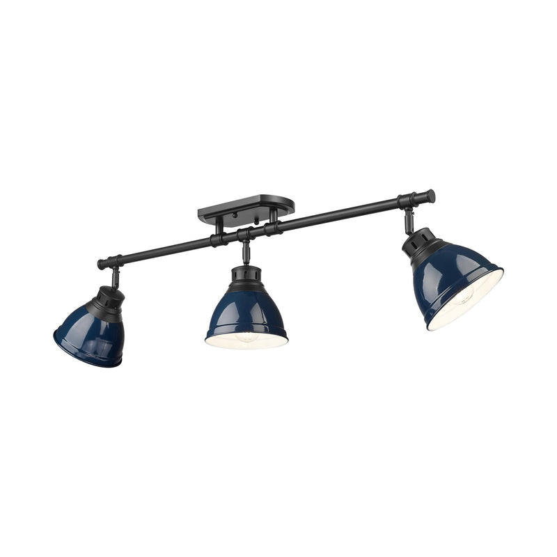 Duncan 3-Light Semi-Flush Mount in Matte Black