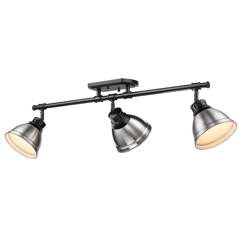 Duncan 3-Light Semi-Flush Mount in Matte Black