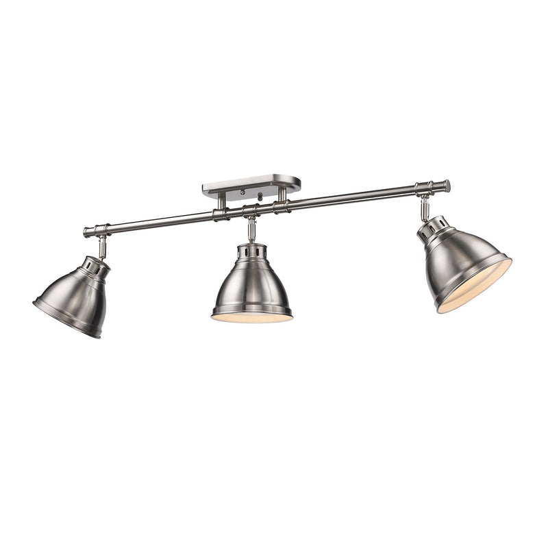 Duncan 3-Light Semi-Flush Mount in Pewter