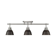 Duncan 3-Light Semi-Flush Mount in Pewter