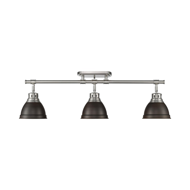 Duncan 3-Light Semi-Flush Mount in Pewter