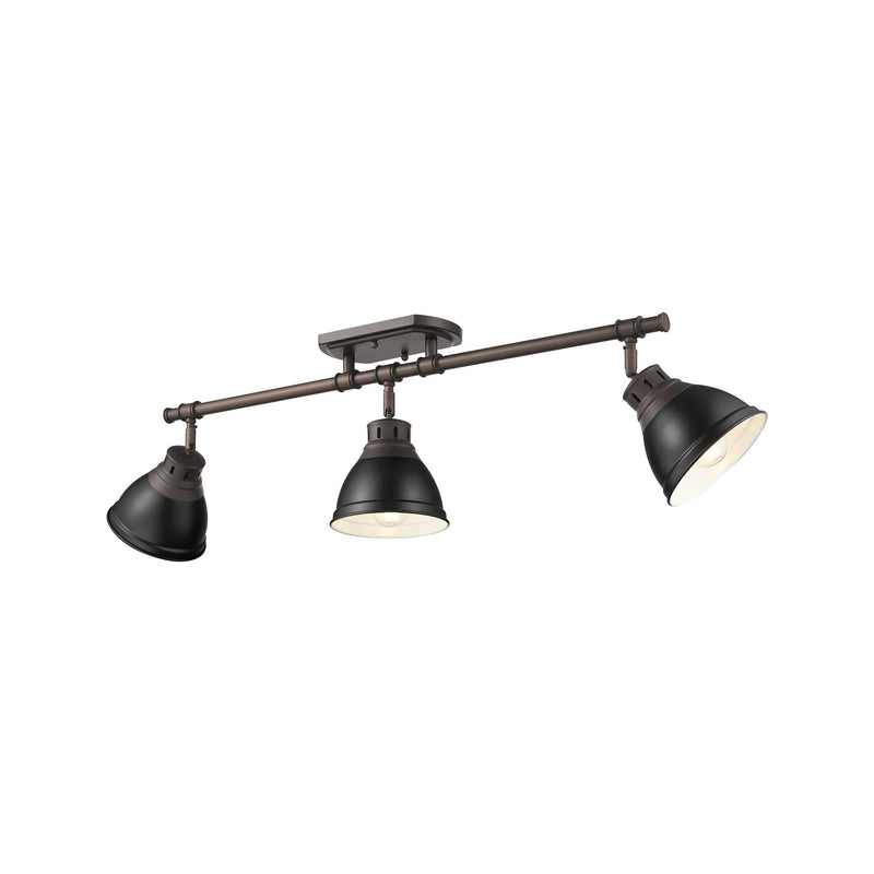 Duncan 3-Light Semi-Flush Mount in Rubbed Bronze