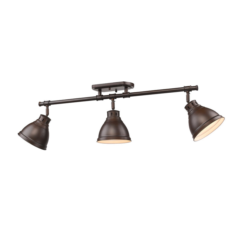 Duncan 3-Light Semi-Flush Mount in Rubbed Bronze