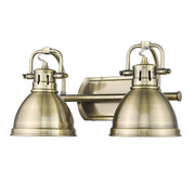 Duncan 2-Light Bath Vanity Light in Aged Brass