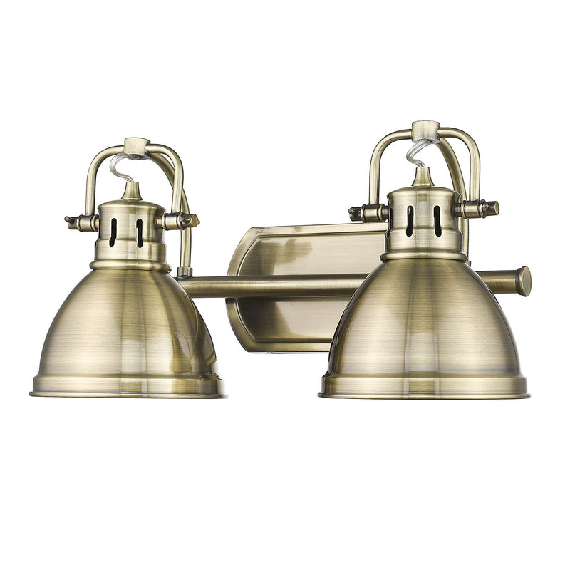 Duncan 2-Light Bath Vanity Light in Aged Brass