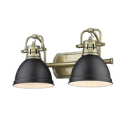 Duncan 2-Light Bath Vanity Light in Aged Brass