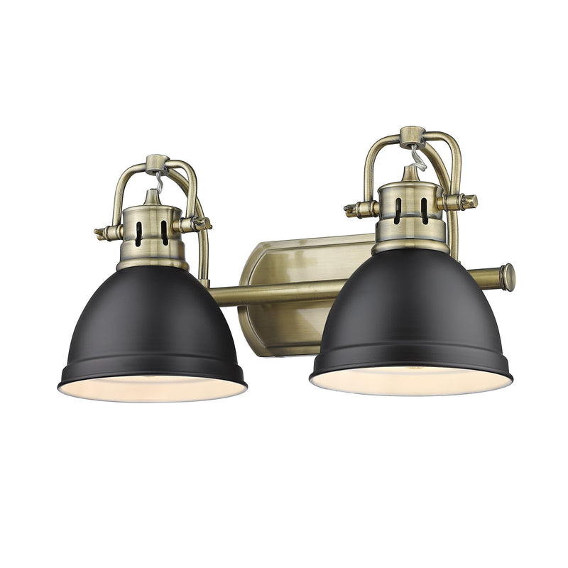 Duncan 2-Light Bath Vanity Light in Aged Brass