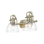 Duncan 2-Light Bath Vanity Light in Aged Brass
