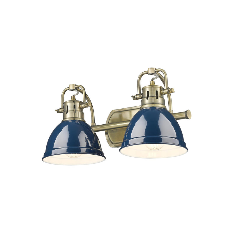 Duncan 2-Light Bath Vanity Light in Aged Brass