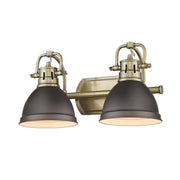 Duncan 2-Light Bath Vanity Light in Aged Brass