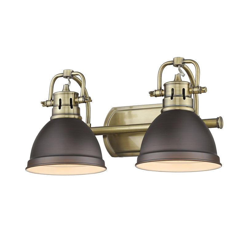 Duncan 2-Light Bath Vanity Light in Aged Brass