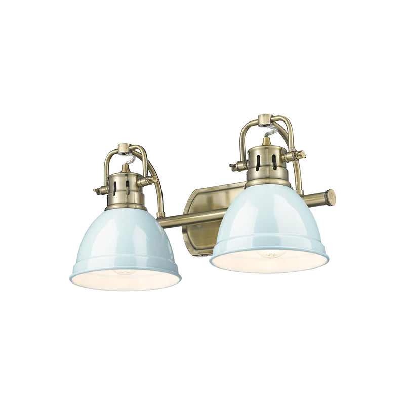 Duncan 2-Light Bath Vanity Light in Aged Brass