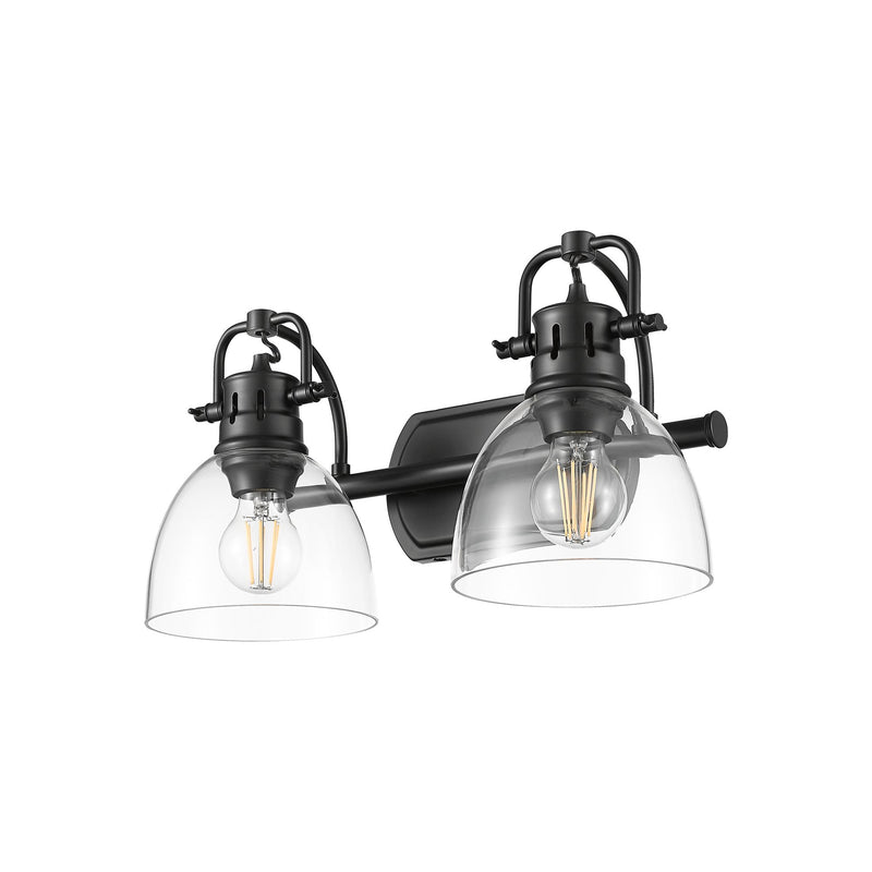 Duncan 2-Light Bath Vanity Light in Matte Black