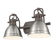 Duncan 2-Light Bath Vanity Light in Rubbed Bronze