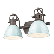 Duncan 2-Light Bath Vanity Light in Rubbed Bronze