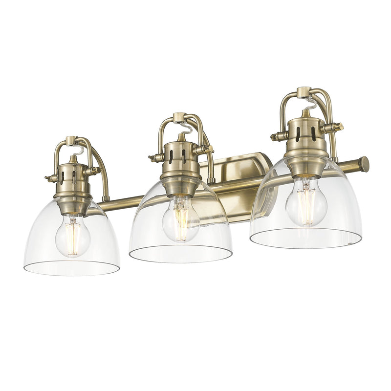 Duncan 3-Light Bath Vanity Light in Aged Brass