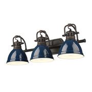 Duncan 3-Light Bath Vanity Light in Rubbed Bronze