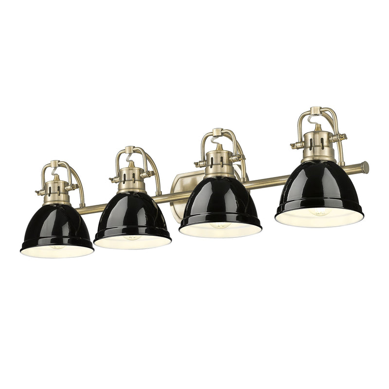 Duncan 4-Light Bath Vanity Light in Aged Brass
